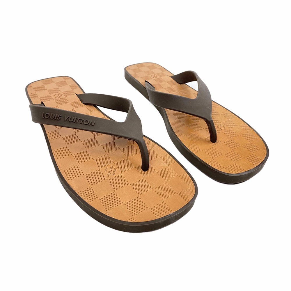 New Louis Vuitton Men's Brown Flip Flop